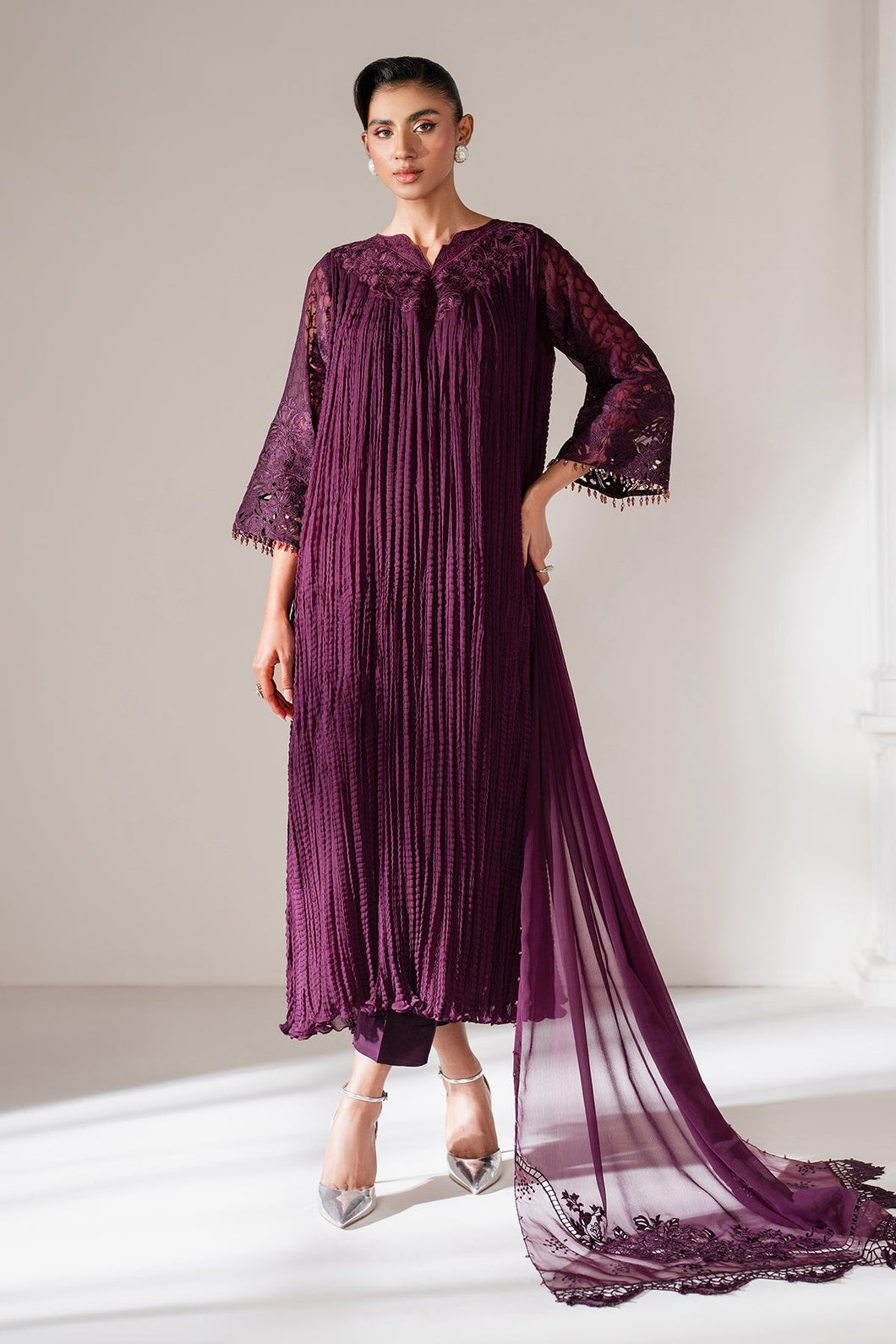 B - EMBROIDERED CHIFFON PR-1102