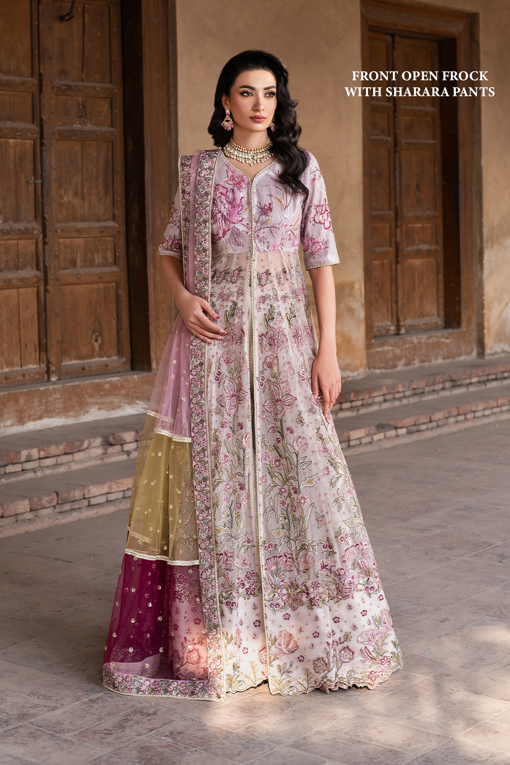 IZ - 08 (FRONT OPEN FROCK WITH SHARARA PANTS)