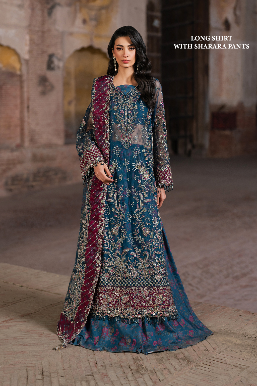 IZ - 03 (LONG SHIRT WITH PRINTED SHARARA)