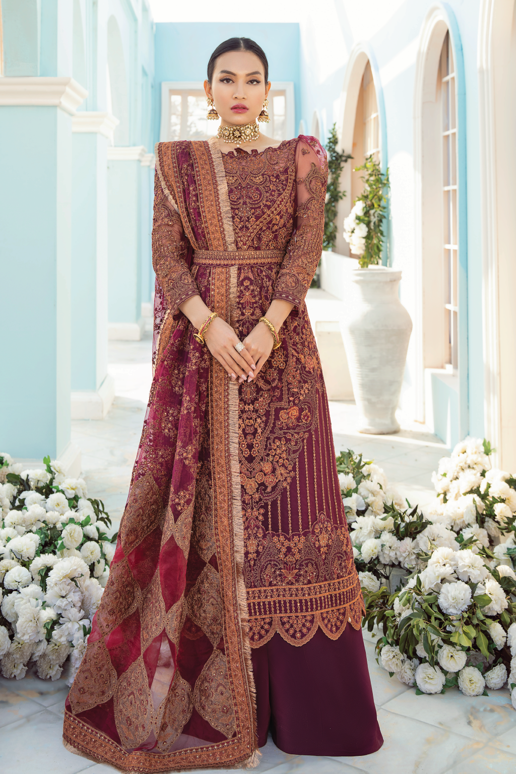 I - 02 BERRY MELLOW (FROCK WITH SHARARA)