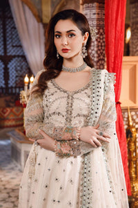 MB - MBROIDERED PEARL WHITE & PEACHY SILVER