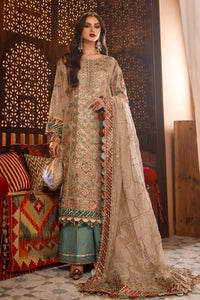 MB - MBROIDERED OFF WHITE AND SEA GREEN