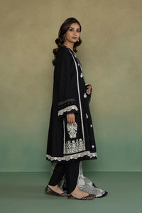 S - EMBROIDERED KHADDAR BLACK 3PC