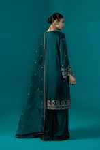 Load image into Gallery viewer, S - EMBROIDERED RAW SILK TEAL 3PC