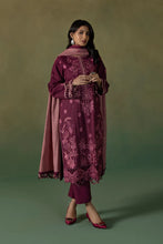 Load image into Gallery viewer, S - EMBROIDERED KHADDAR PURPLE 3PC