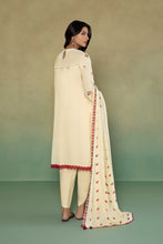 Load image into Gallery viewer, S - EMBROIDERED KARANDI OFF WHITE 3PC
