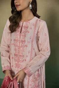 S - EMBROIDERED KHADDAR BLUSH PINK 3PC