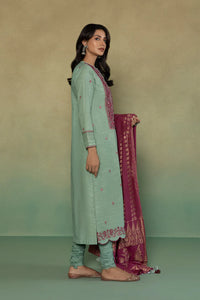 S - EMBROIDERED KHADDAR SEA GREEN 3PC