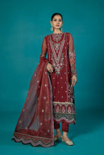 Load image into Gallery viewer, S - EMBROIDERED BLENDED NET RED 3PC