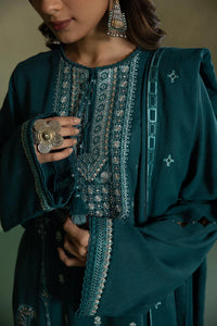 S - EMBROIDERED KARANDI TEAL 3PC