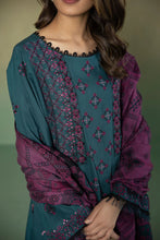 Load image into Gallery viewer, S - EMBROIDERED KHADDAR TEAL 3PC