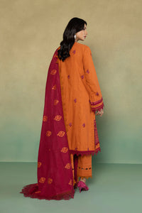 S - EMBROIDERED KHADDAR ORANGE 3PC