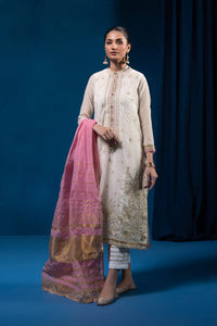 S - EMBROIDERED KARANDI OFF-WHITE
