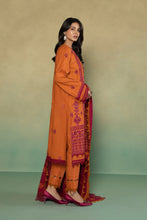 Load image into Gallery viewer, S - EMBROIDERED KHADDAR ORANGE 3PC