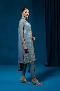 S - EMBROIDERED ORGANZA BLUE