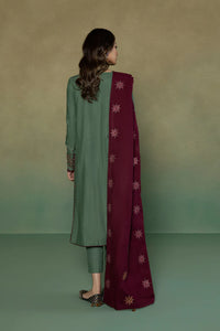S - EMBROIDERED KHADDAR SEA GREEN 3PC