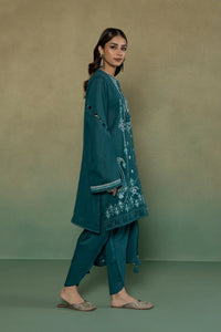 S - EMBROIDERED KARANDI TEAL 3PC