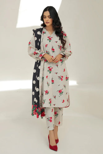 B - WHITE FLORAL
