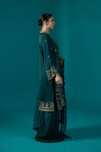 Load image into Gallery viewer, S - EMBROIDERED RAW SILK TEAL 3PC