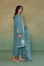 Load image into Gallery viewer, S - EMBROIDERED EXTRA WEFT JACQUARD AQUA 3PC