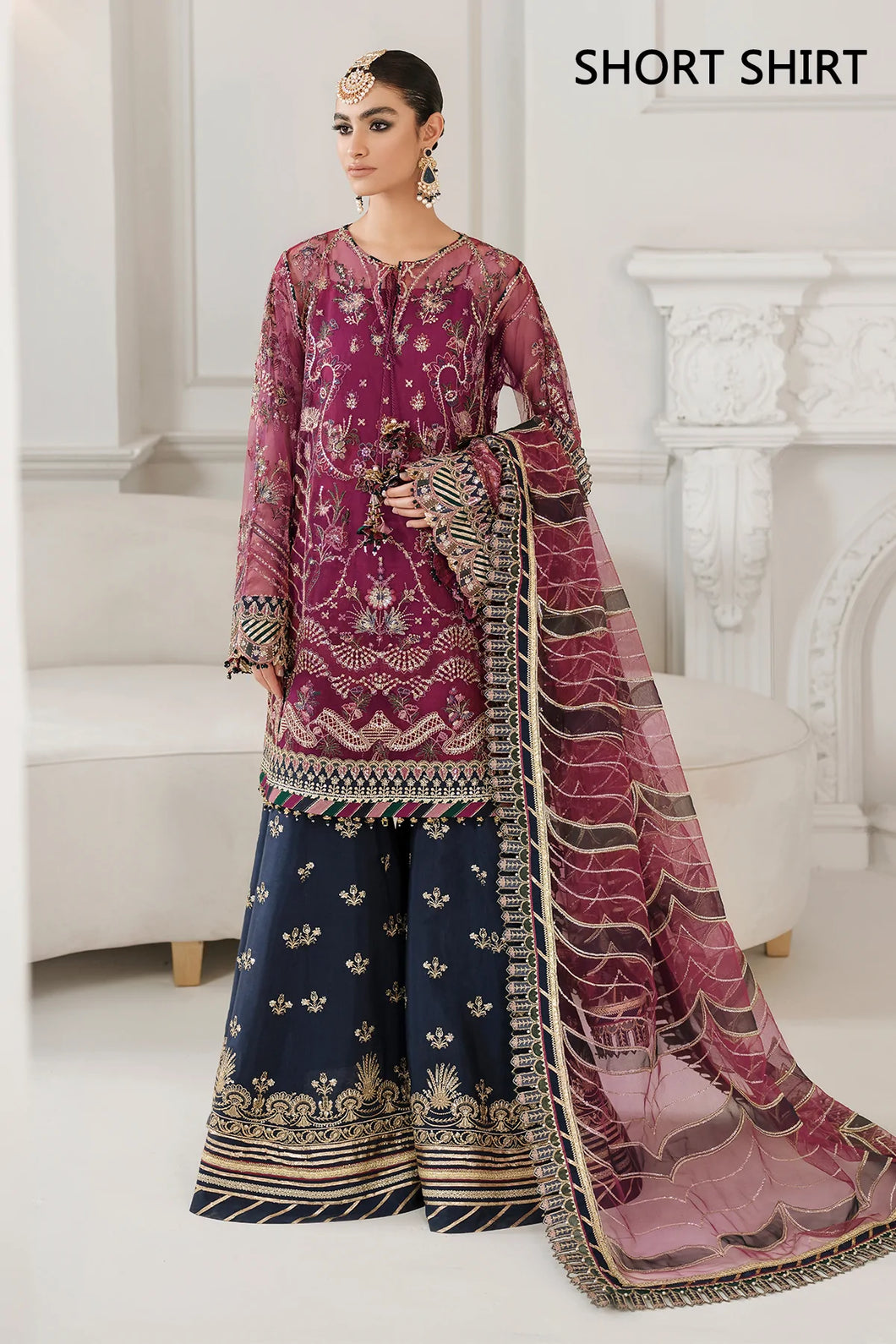B - EMBROIDERED NET CH10-03 (SHORT STYLE)