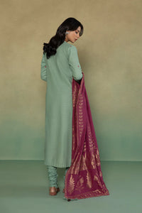 S - EMBROIDERED KHADDAR SEA GREEN 3PC