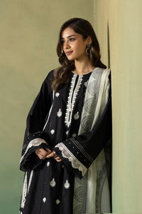 S - EMBROIDERED KHADDAR BLACK 3PC