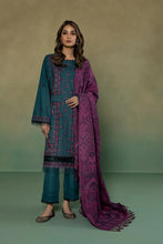 Load image into Gallery viewer, S - EMBROIDERED KHADDAR TEAL 3PC