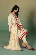 Load image into Gallery viewer, S - EMBROIDERED KARANDI OFF WHITE 3PC