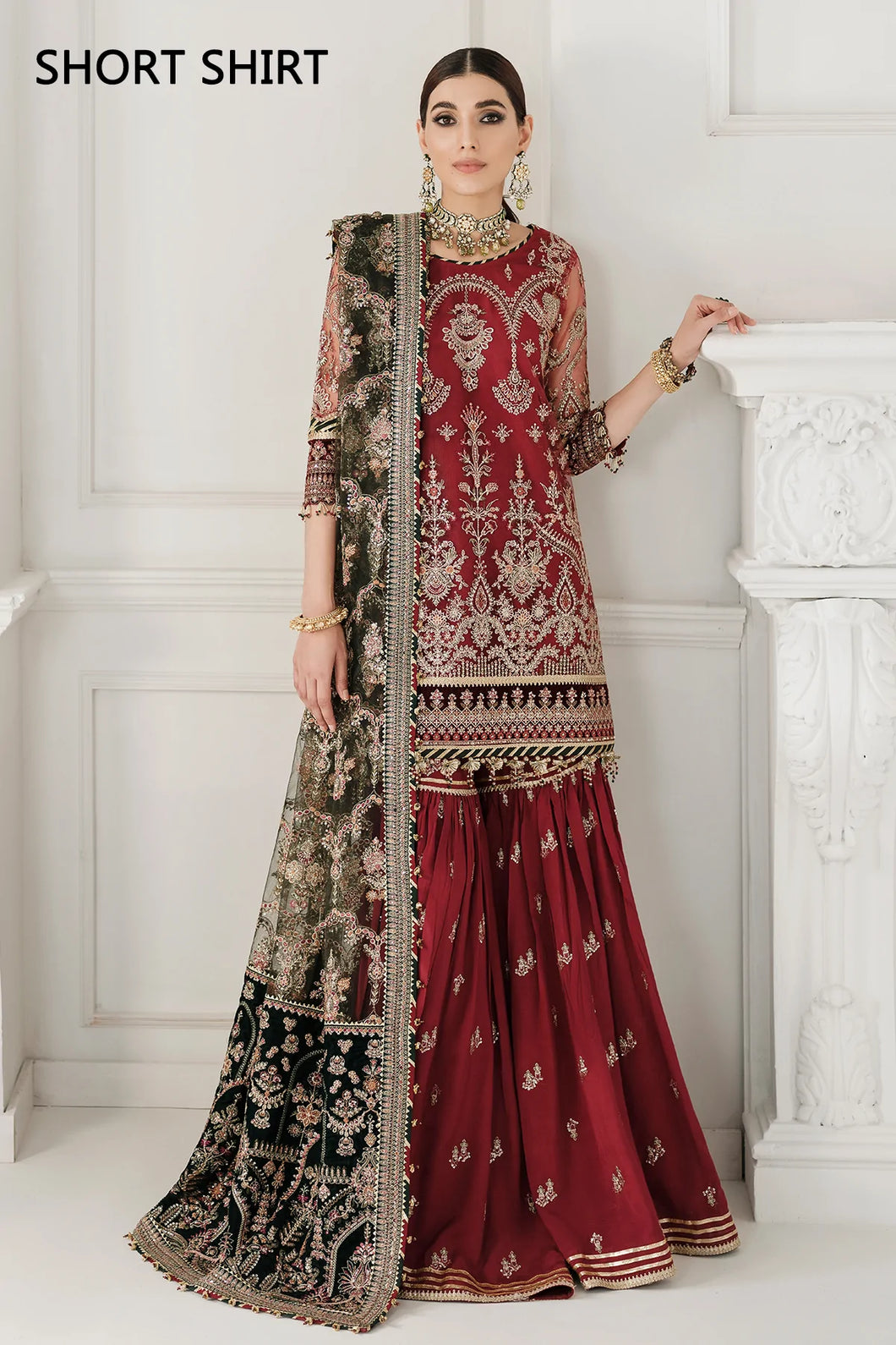 B - EMBROIDERED NET CH10-07 (SHORT STYLE)
