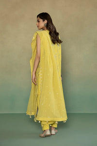 S - EMBROIDERED EXTRA WEFT JACQUARD YELLOW 3PC